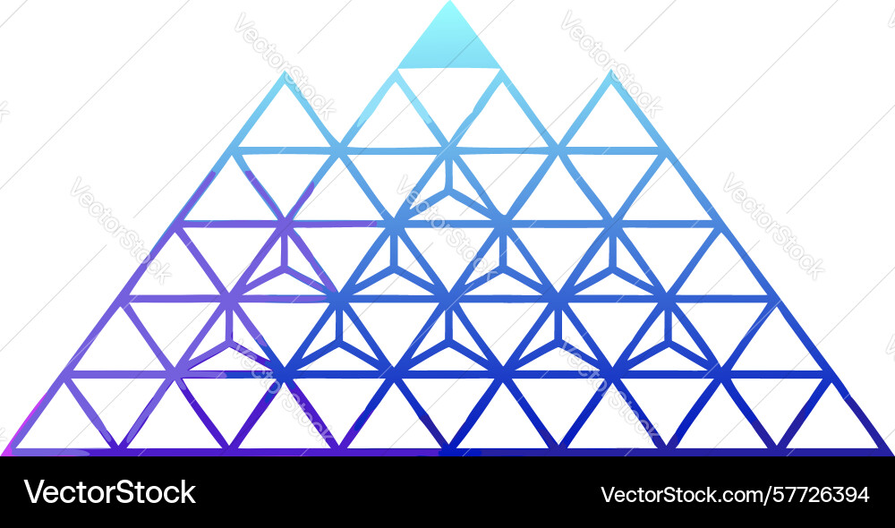 Dynamic abstract geometric pyramid of triangles Vector Image