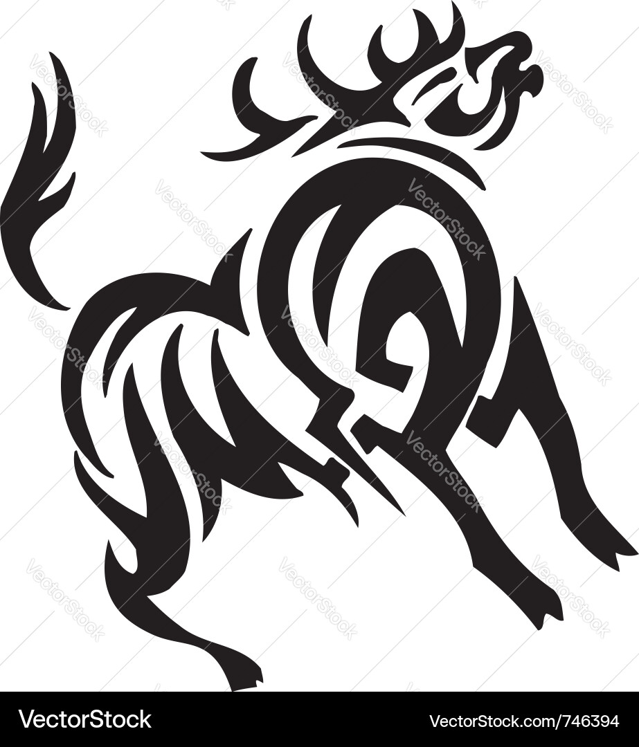 Elk in tribal style vector image