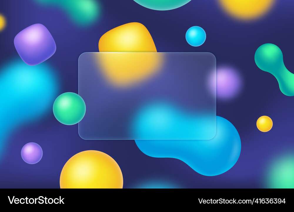 Glassmorphism style frame with colorful abstract Glassmorphism style frame with colorful abstract vector image
