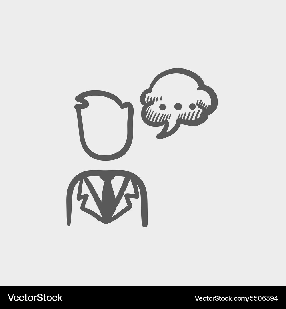 Man with speech bubble sketch icon Vector Image