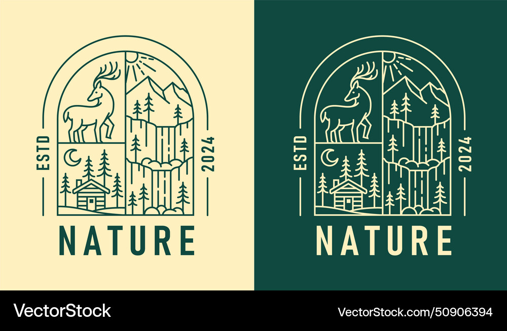 Natural view in the form of a window vector image