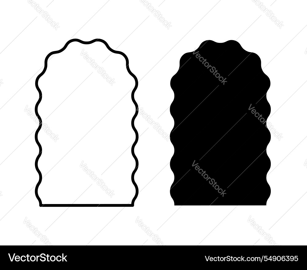 Arch frame and shape with wavy borders archways Arch frame and shape with wavy borders archways Vector Image