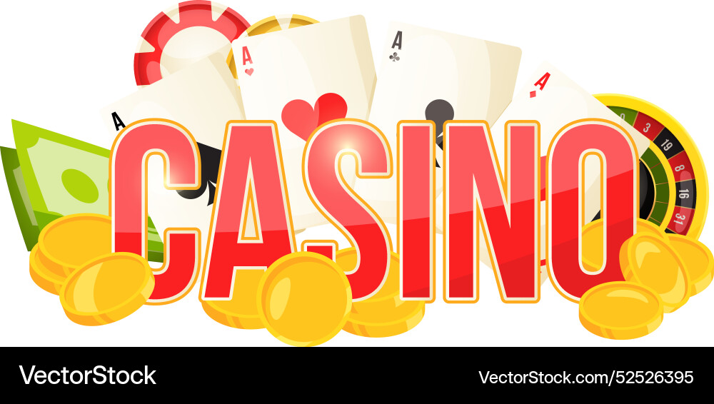 Casino logo money jackpot in gambling games Vector Image