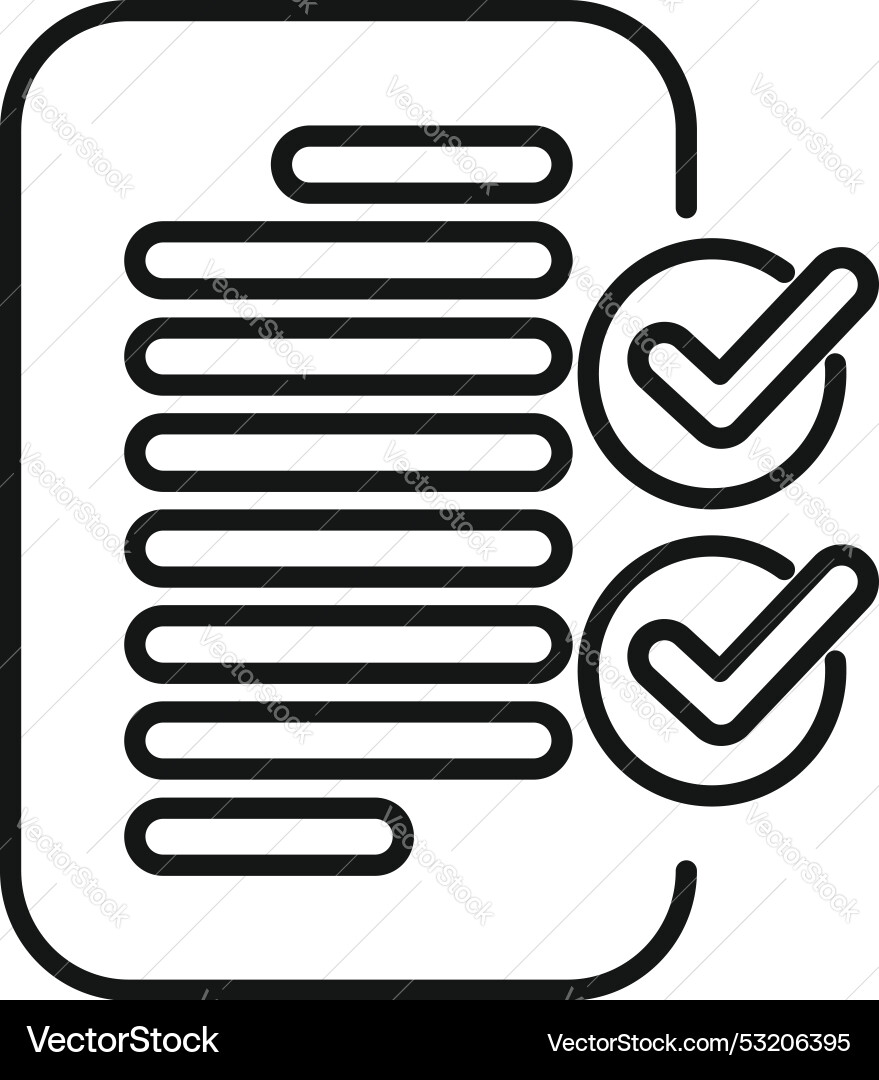 Checklist with approved check marks icon outline Checklist with approved check marks icon outline vector image