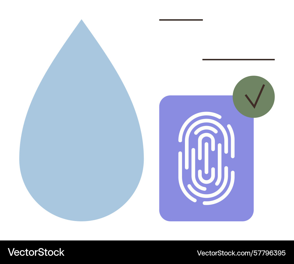 Digital fingerprint authentication and water drop Digital fingerprint authentication and water drop Vector Image