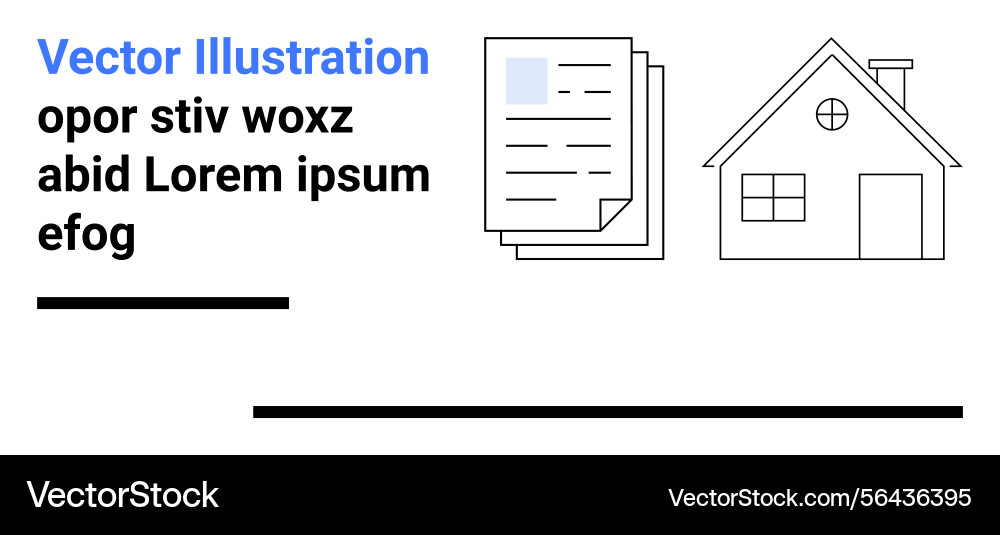 Document stack and house outline with text Document stack and house outline with text vector image