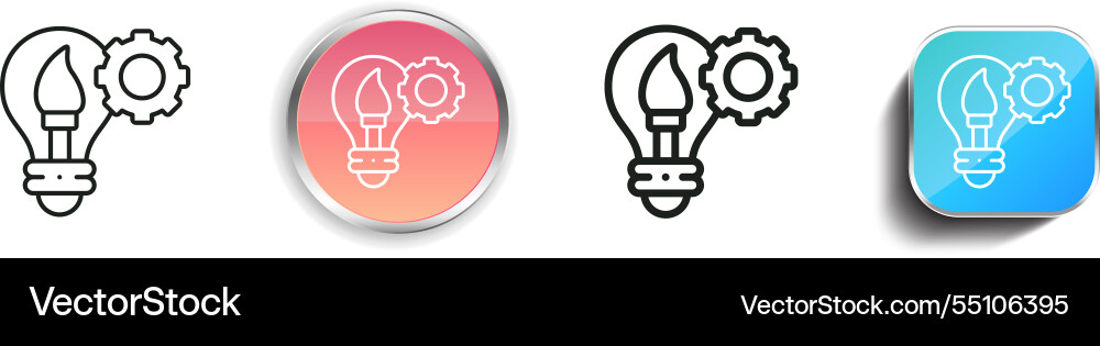Idea icon thin linear regular and button style vector image