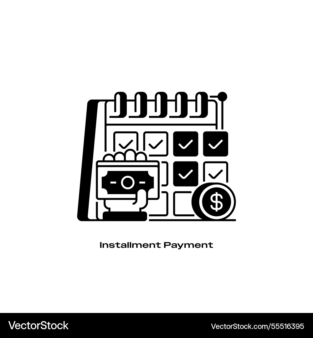 Installment payment line icon linear style sign Installment payment line icon linear style sign vector image
