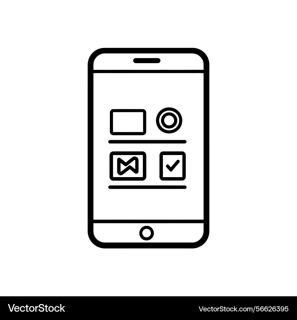 Minimalist phone icon with check mark mail circle Vector Image