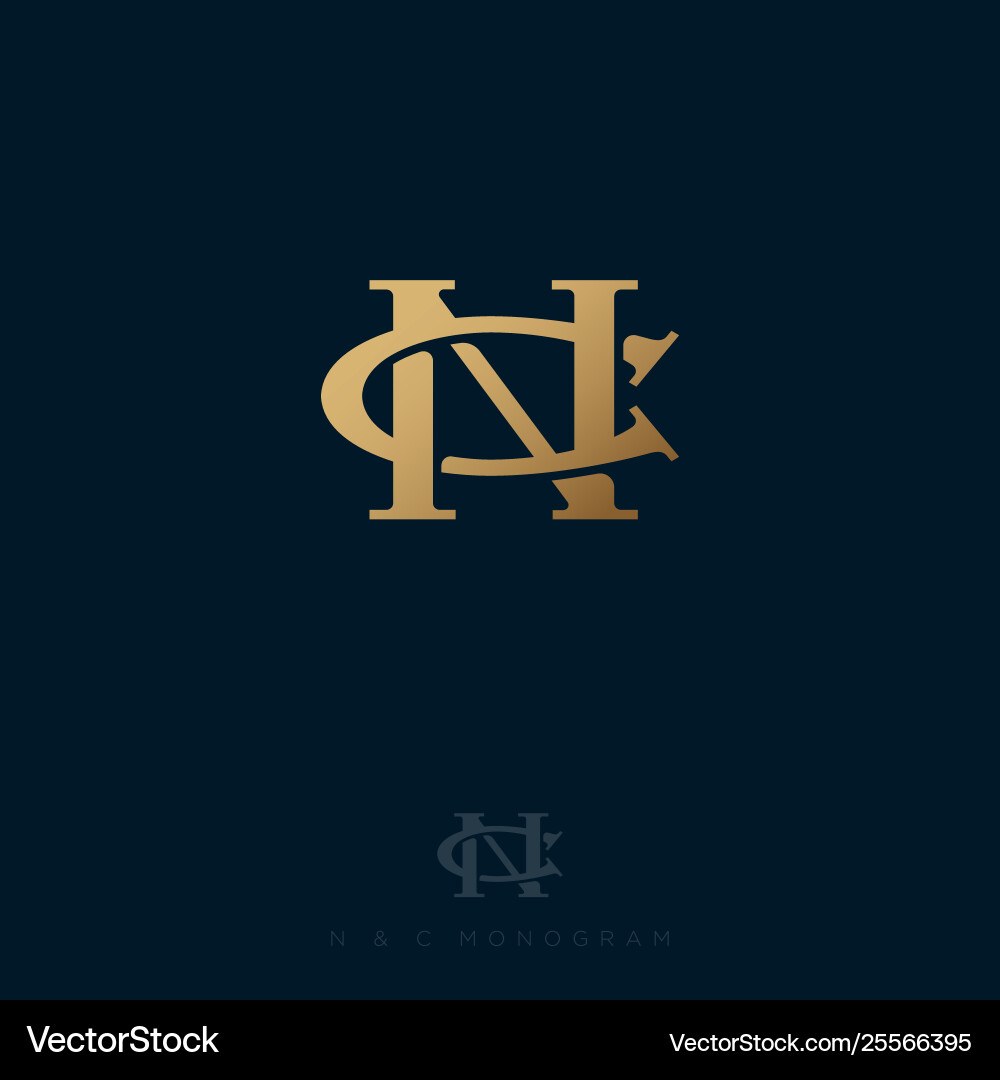 N- und c-Monogramm bestehen verflochtene Linien N- und c-Monogramm bestehen verflochtene Linien vektorbild