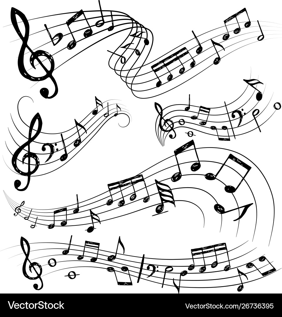 Orchestra notes sign or sound symbols musician Orchestra notes sign or sound symbols musician vector image