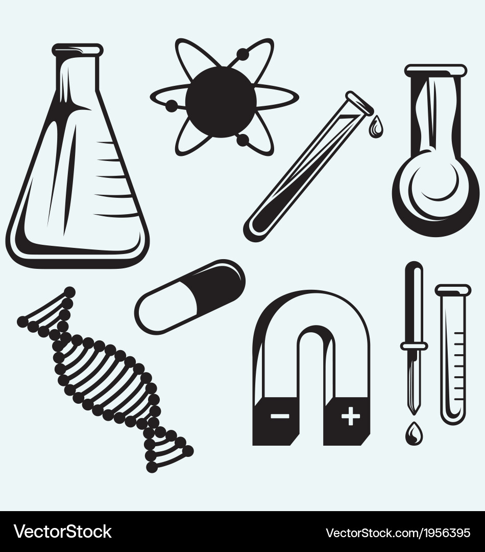 Science Icons - Biology, Chemistry, Physics Vector Image