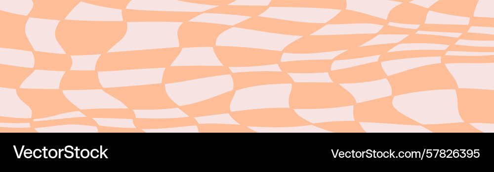 Twisted distorted checkered retro groovy pattern vector image