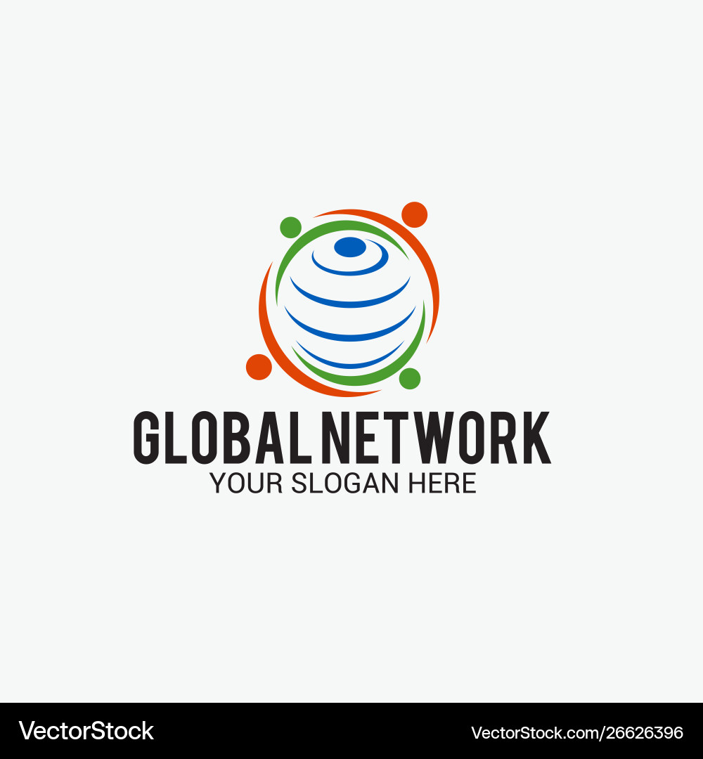 Global Network Logo (26626396) – Royalty-Free Vector | VectorStock, image size:1000x1080