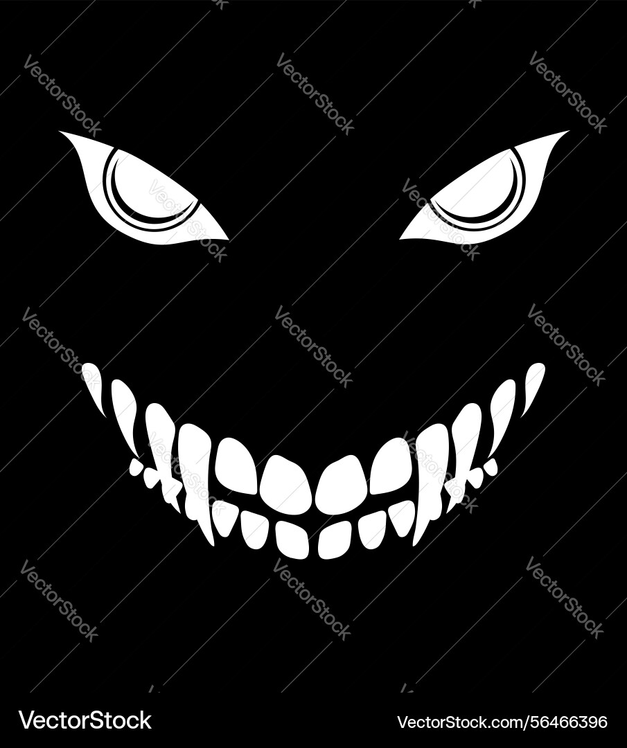 Greepy ssmiling face with sharp teeth Greepy ssmiling face with sharp teeth Vector Image