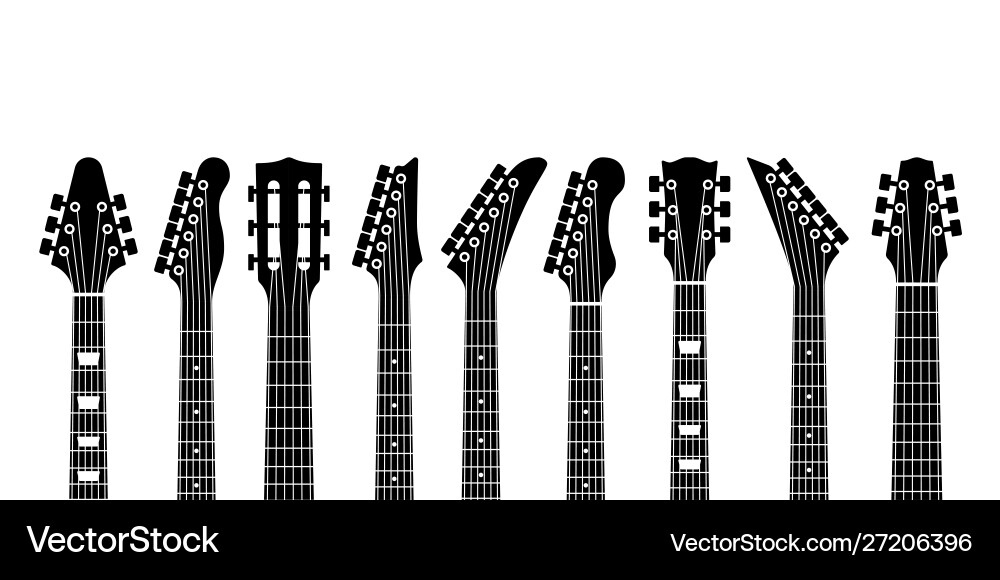 Guitar Headstocks - Acoustic & Electric vector image
