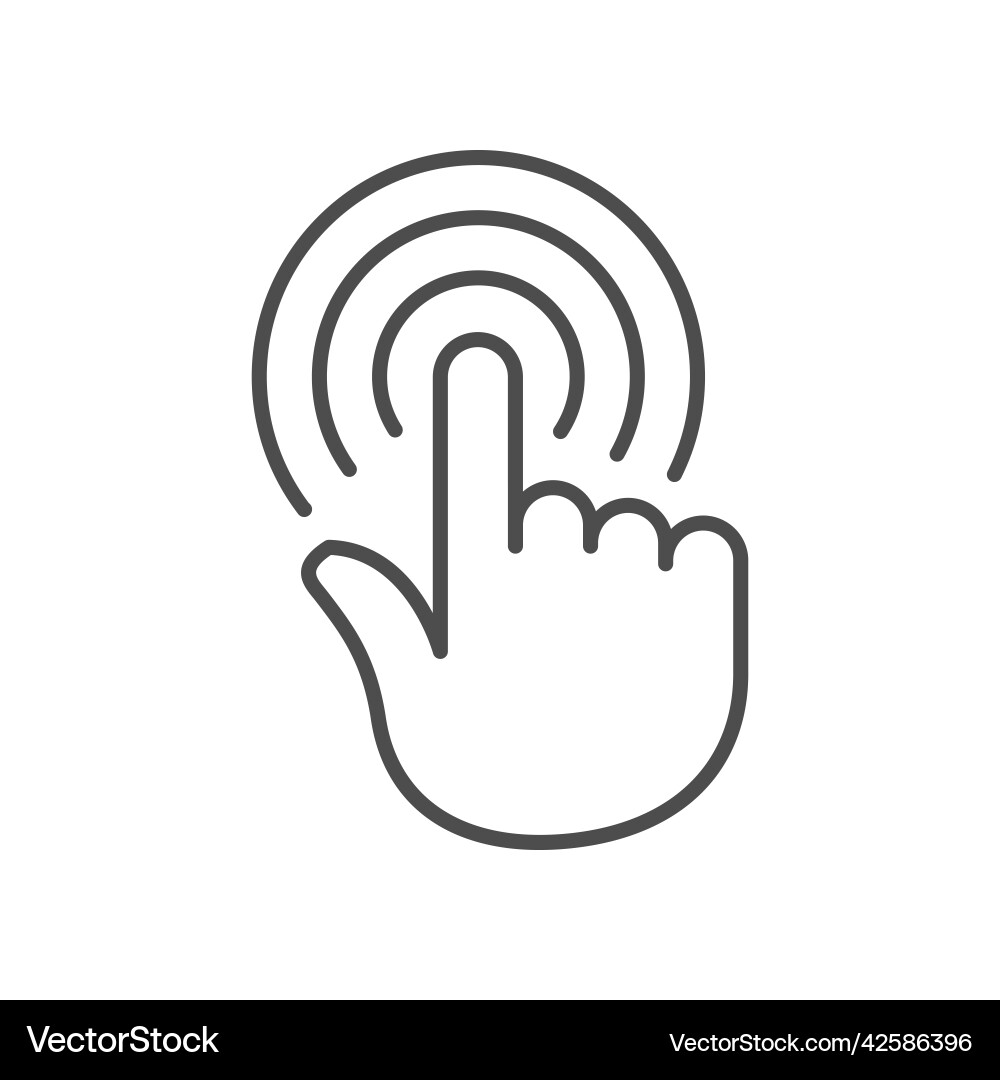 Hand pointer click line icon vector image