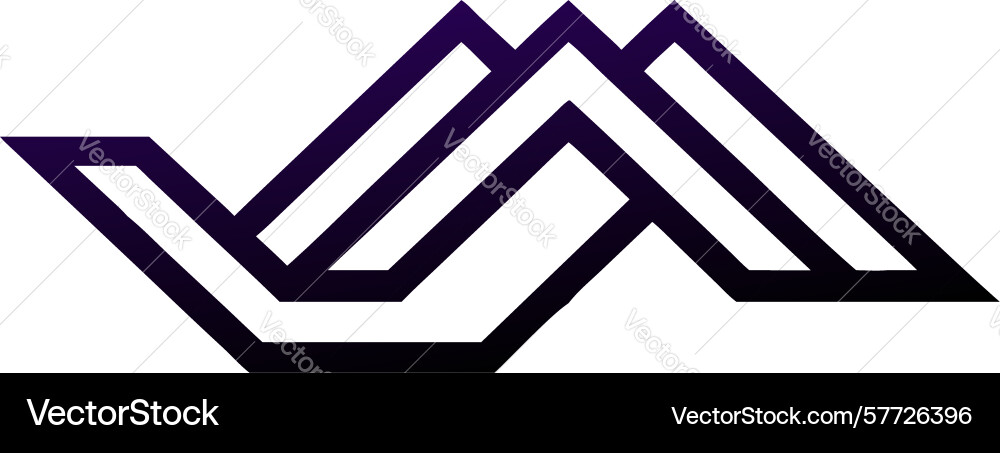 Modern abstract angular mountain range or m-shape vector image
