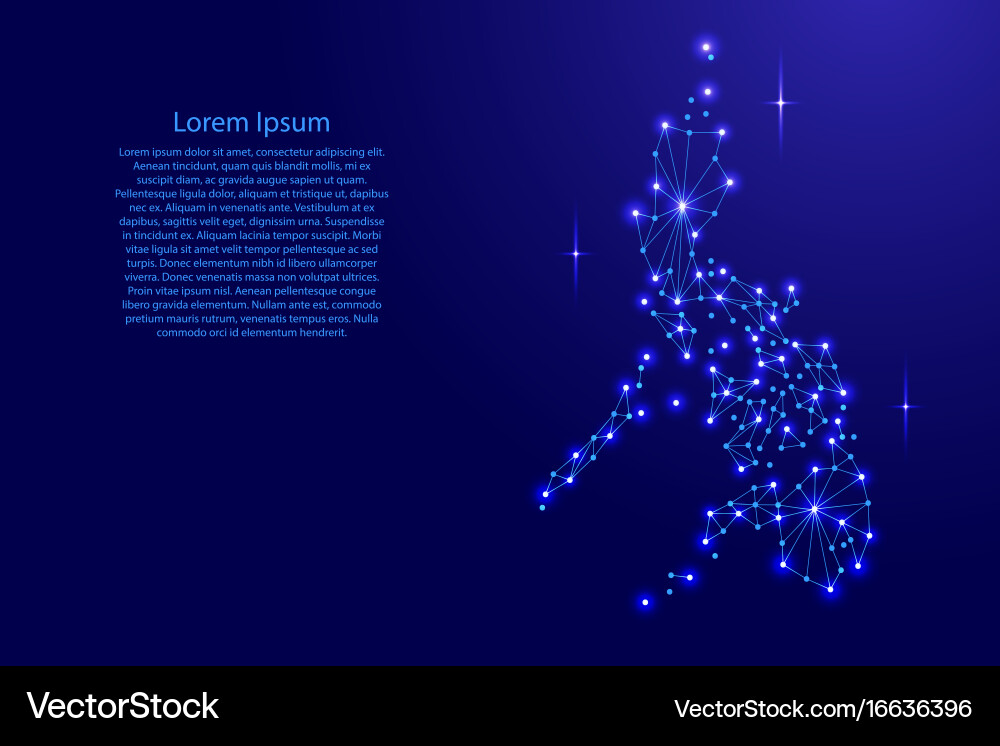 Philippines Mosaic Map - Network Lines Vector Image