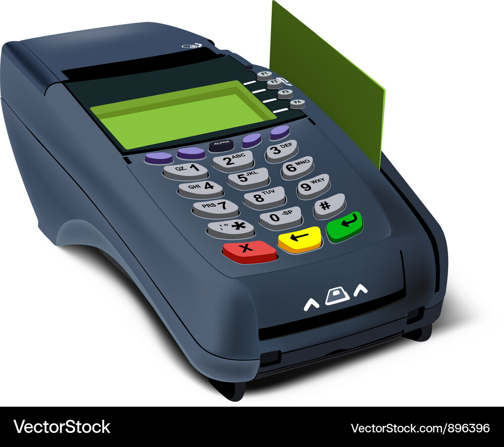 POS Terminal with Card Reader Vector Image