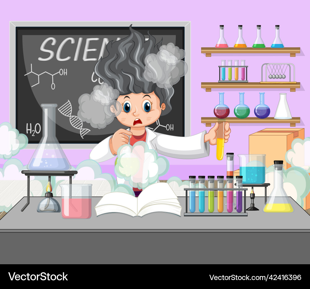 Scientist Conducting Experiment in Lab vector image