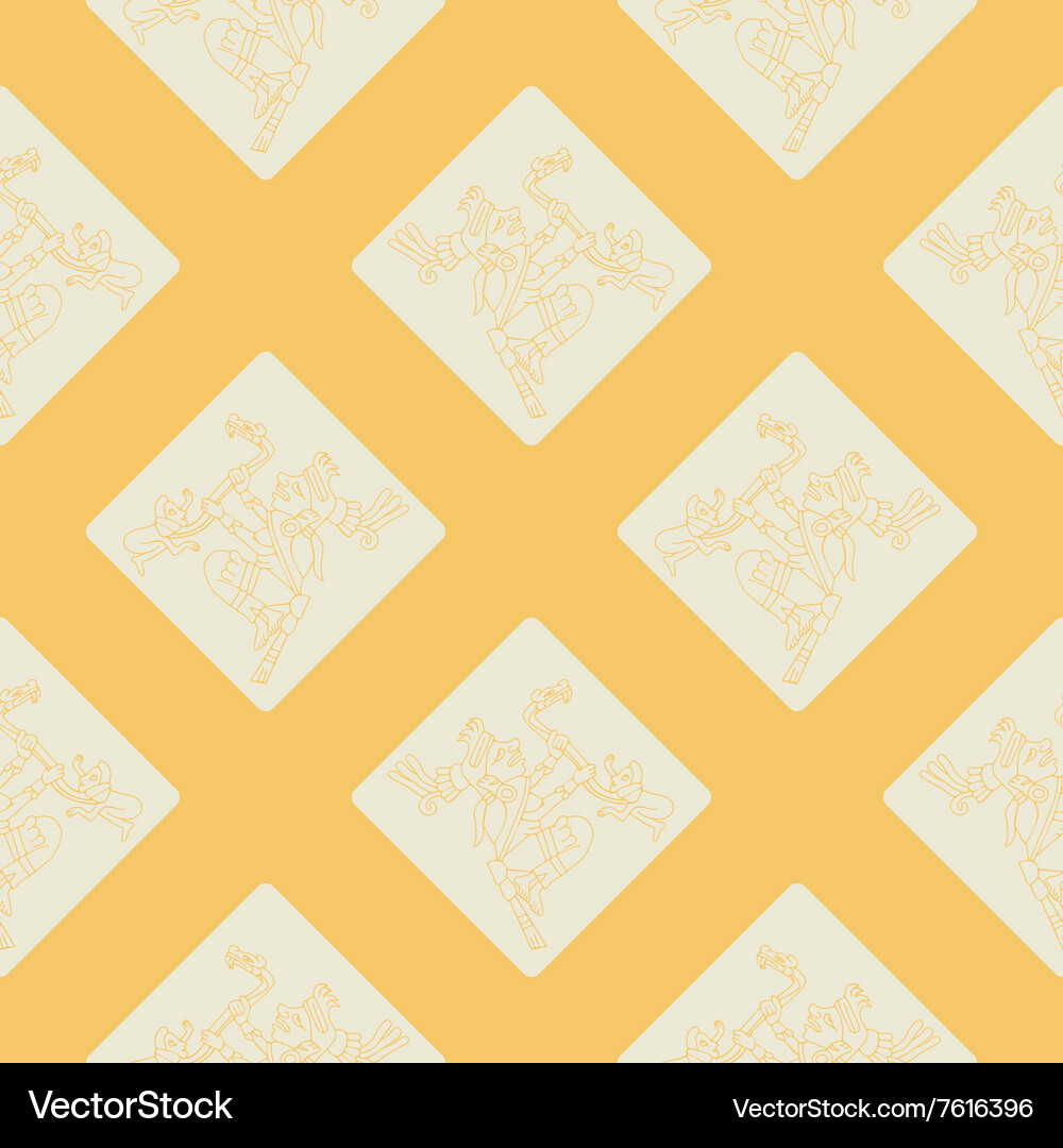 Seamless pattern with symbols from aztec codices Vector Image