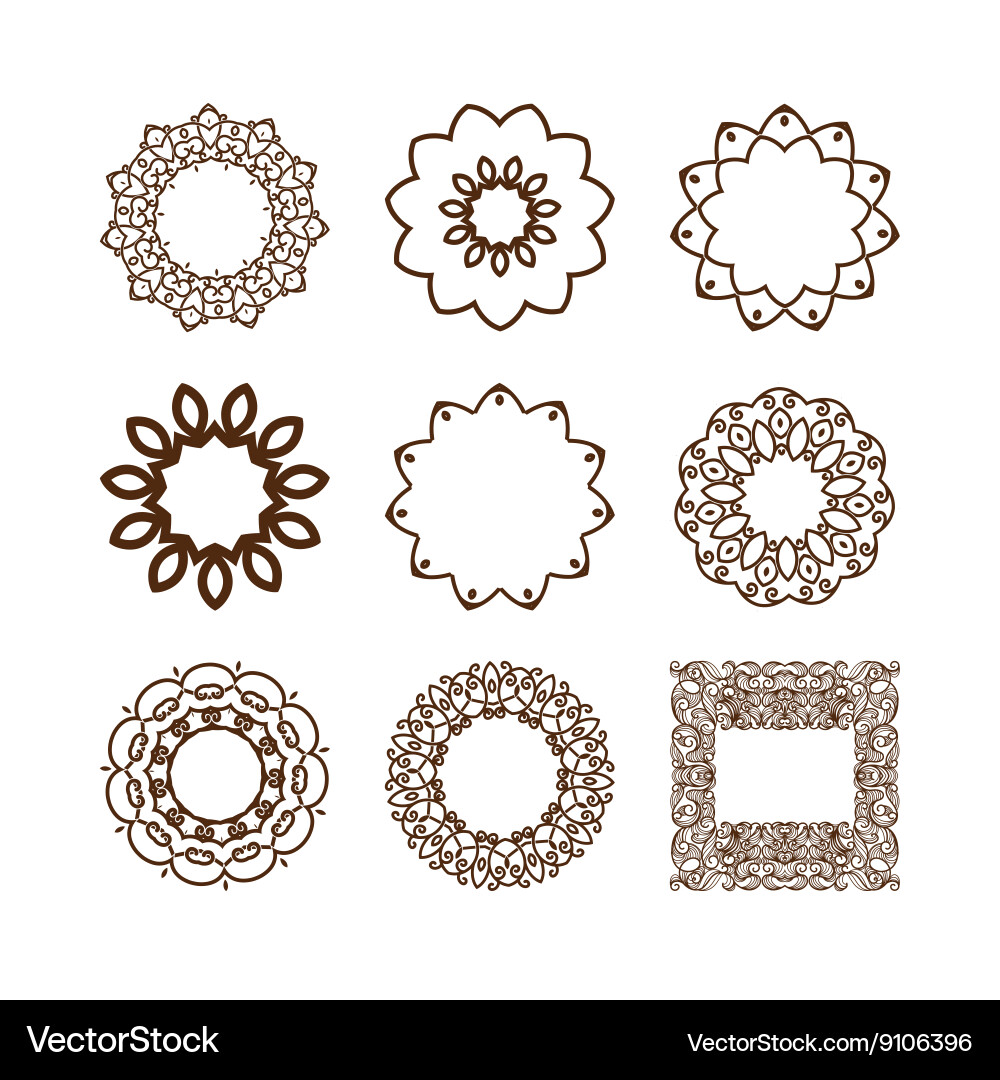 Set of simple linear monograms Vector Image