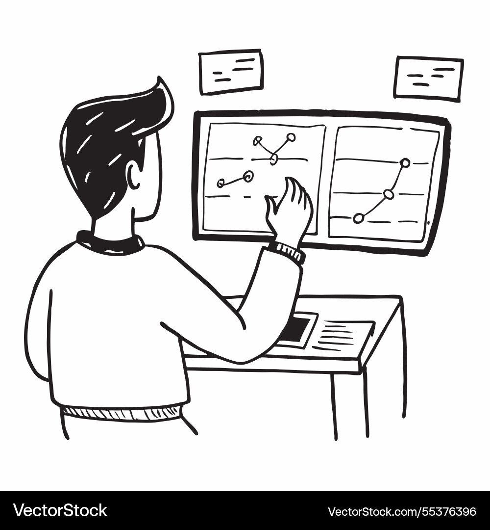 Stock trader monitoring live prices Stock trader monitoring live prices vector image