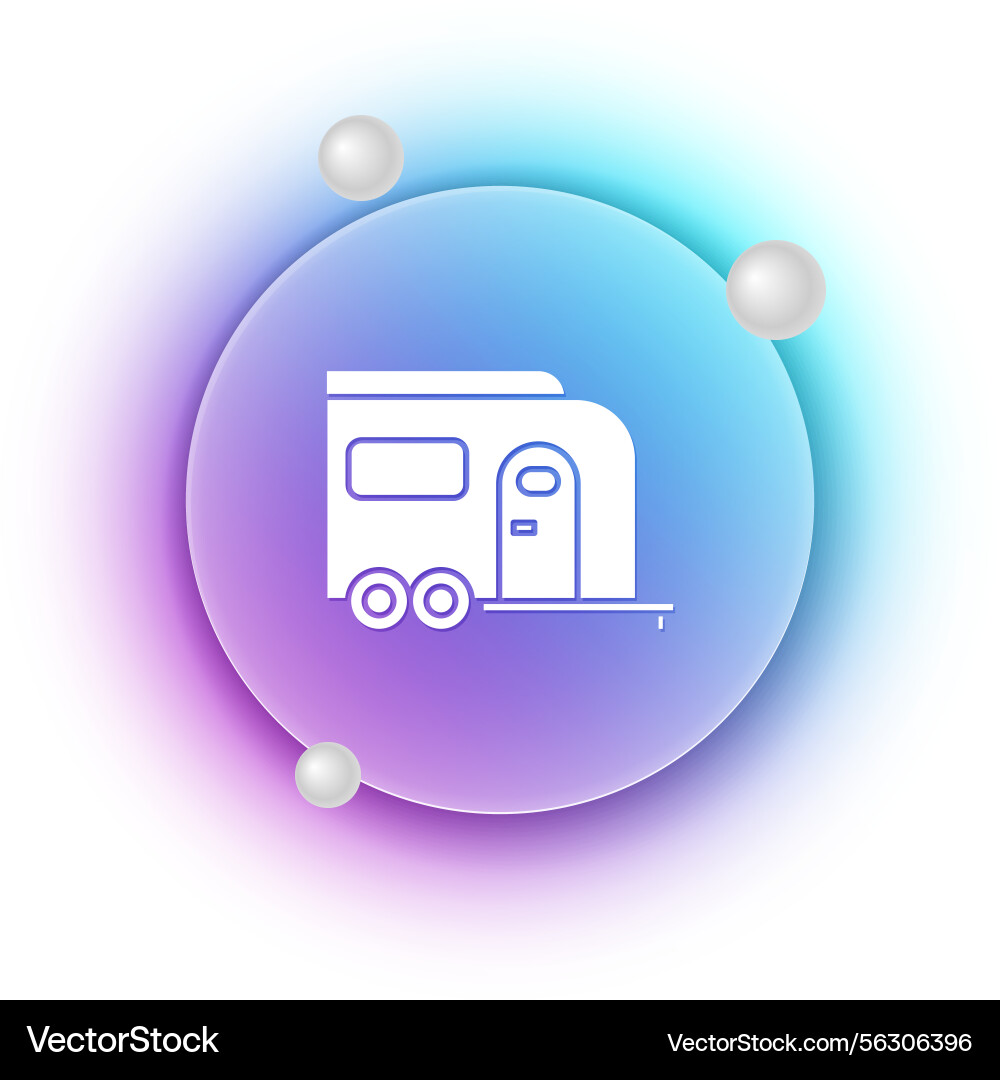 White rv camping trailer icon isolated Royalty Free Vector