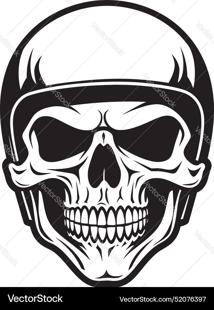 Bonedefender helmeted skull logo design Royalty Free Vector
