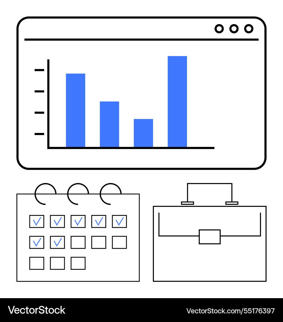 Business Analytics mit Barplankalender Business Analytics mit Barplankalender vektorbild