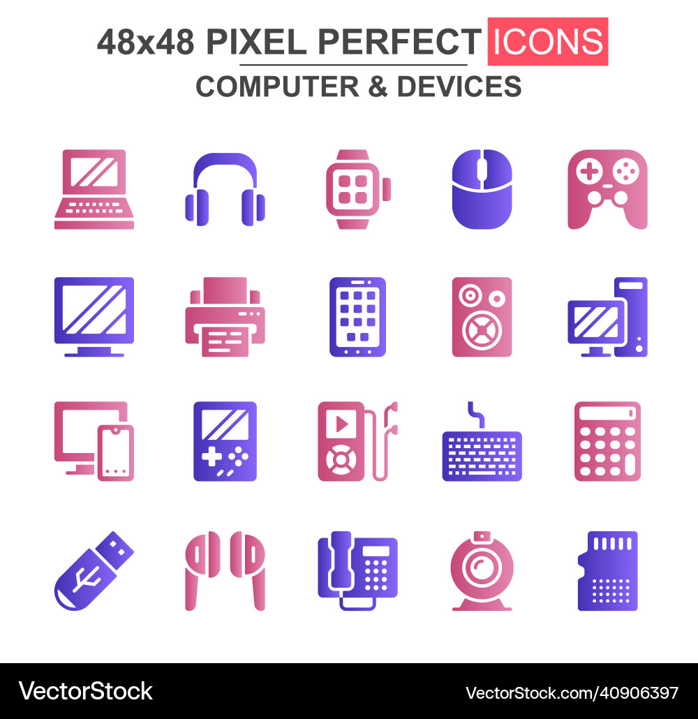 Device Icon Set - Computers & Gadgets vector image