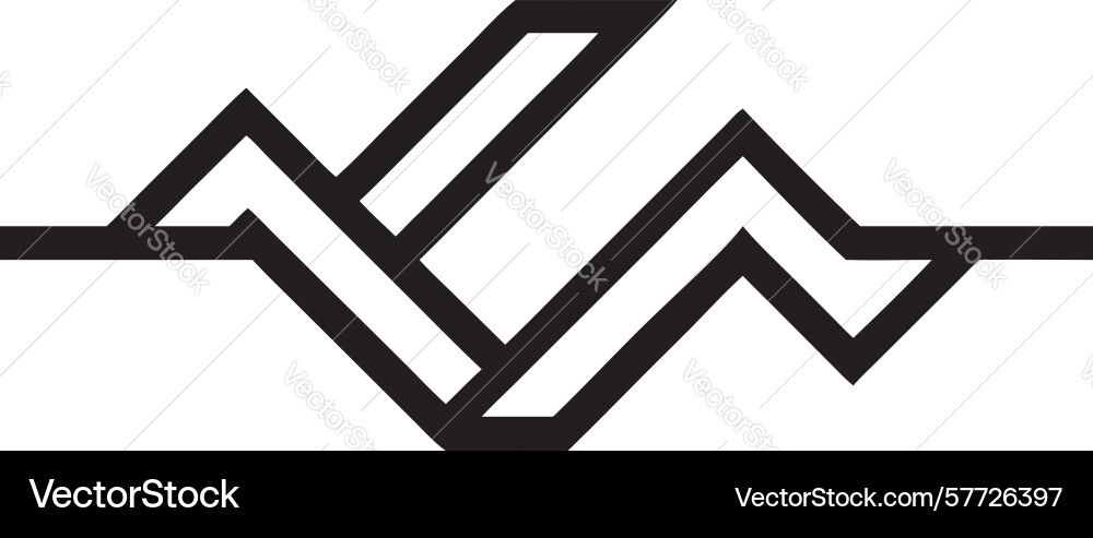 Dynamic abstract angular path or journey line art vector image