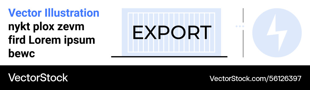 Export container with bolt icon representing Export container with bolt icon representing vector image
