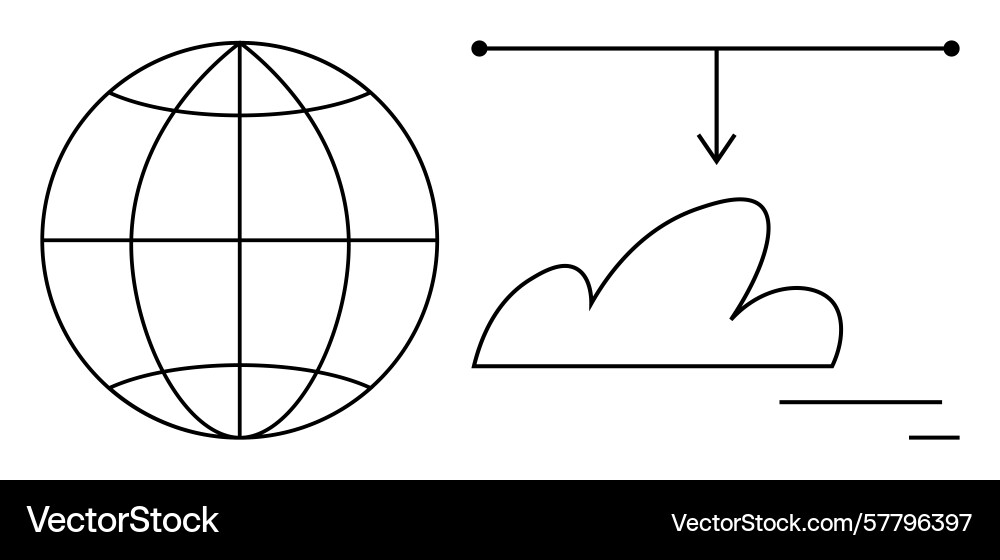 Global data transfer concept with cloud storage Global data transfer concept with cloud storage vector image