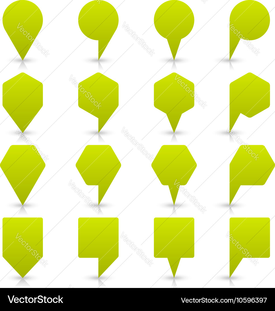 Green map pin sign flat location icon web button vector image