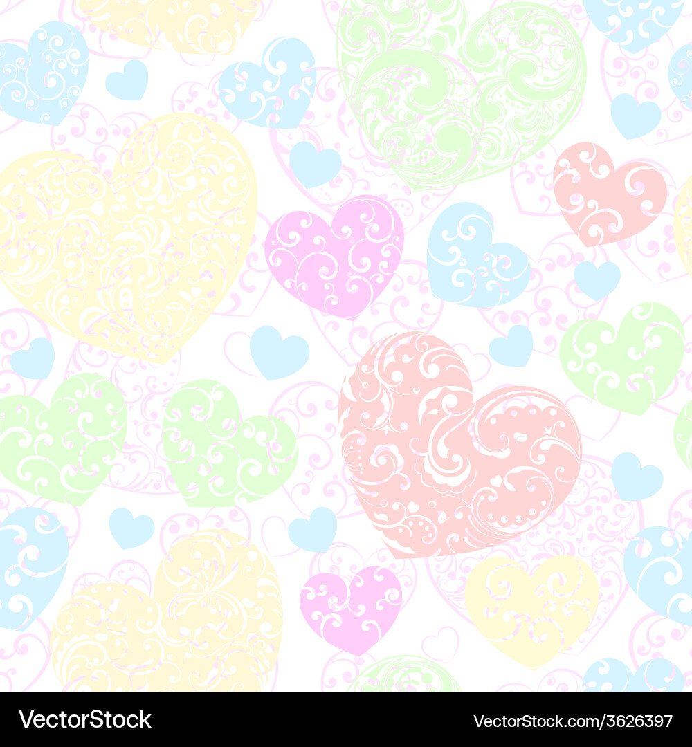 Heart Pattern with Curls vector image