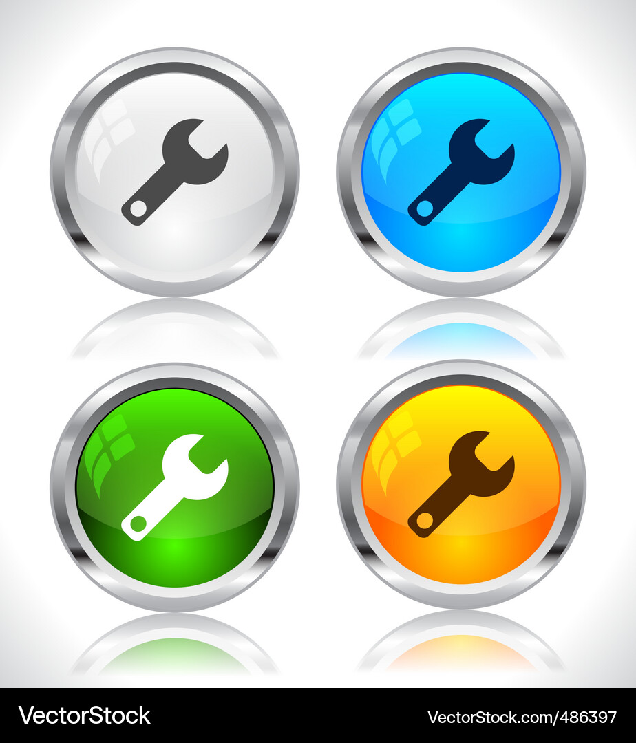Metallic Web Buttons Vector Image