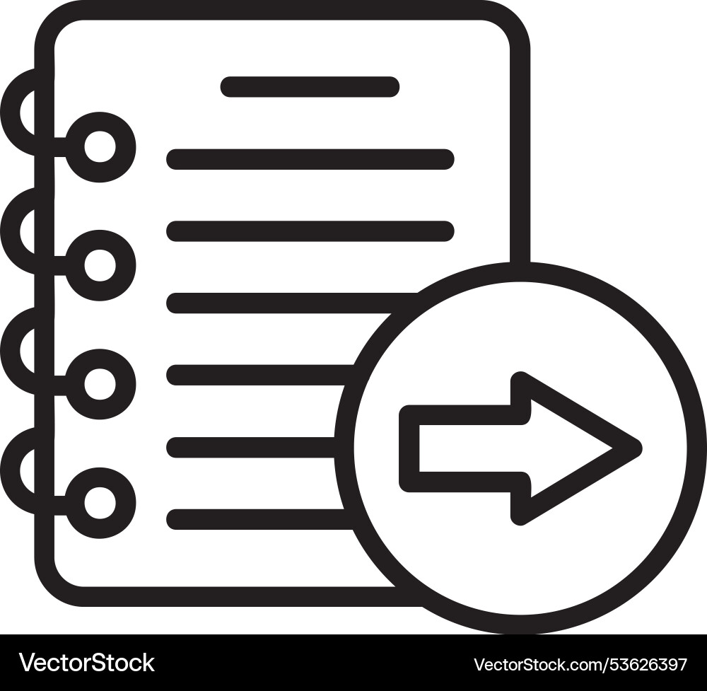 Notes line gradient icon Vector Image