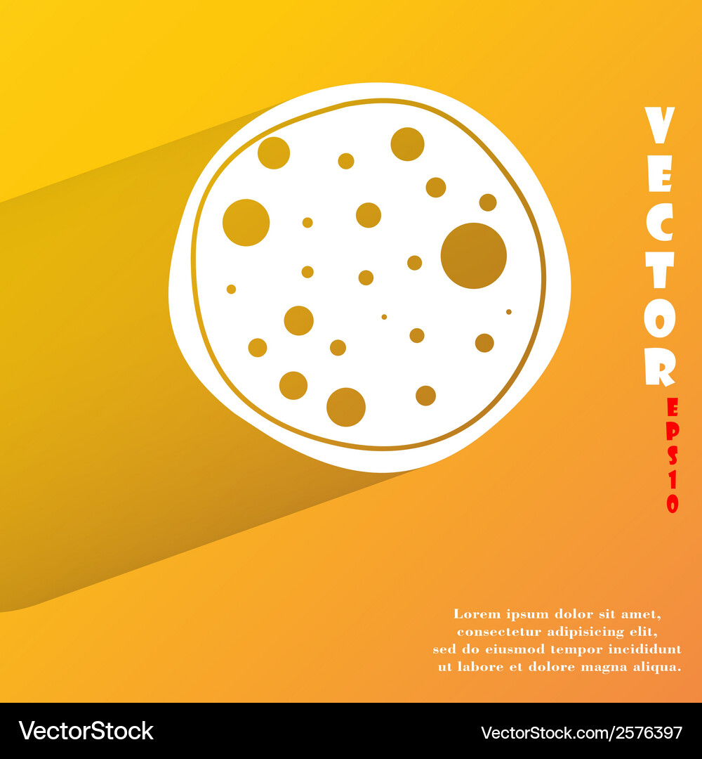 Pizza flat modern web button with long shadow Vector Image