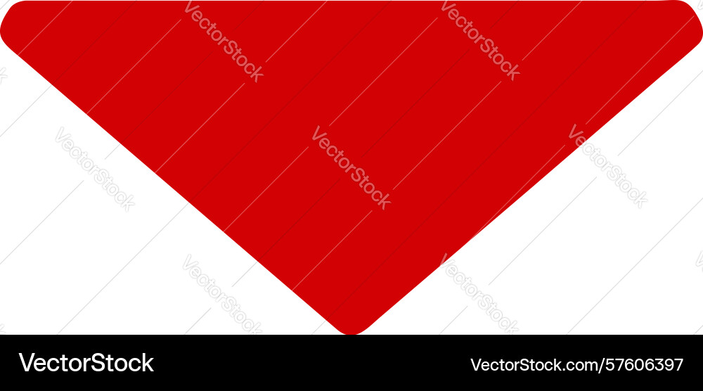 Simple red downward pointing triangle icon design vector image