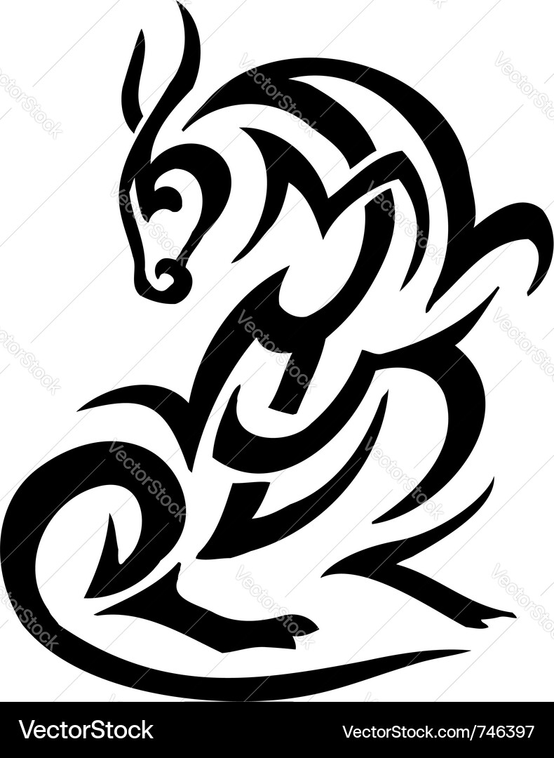 Tribal Wolf Silhouette Vector Image