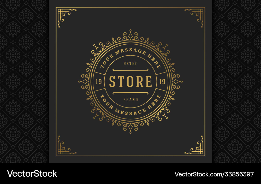 Vintage Logo elegant blüht Linie kunstvoll Vintage Logo elegant blüht Linie kunstvoll vektorbild