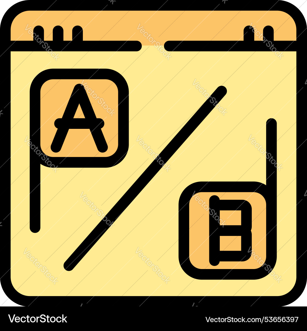 Web page showing ab testing experiment results Web page showing ab testing experiment results vector image