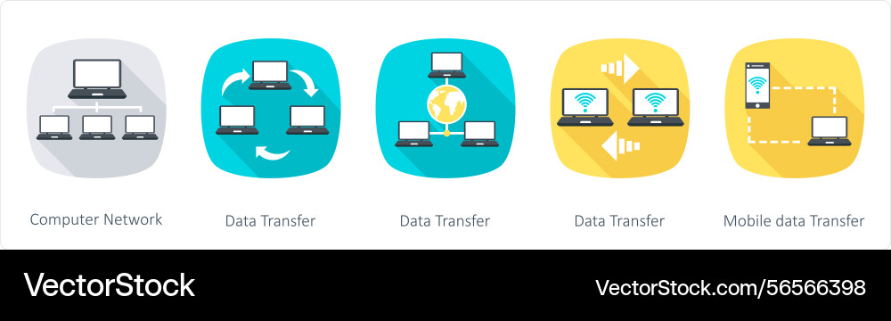 A set of 5 communication icons as computer Vector Image