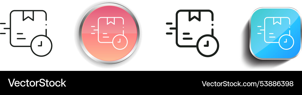 Fast delivery icon thin linear regular and button vector image