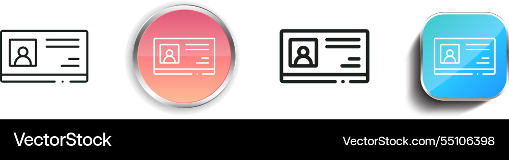 Identification icon thin linear regular Identification icon thin linear regular vector image