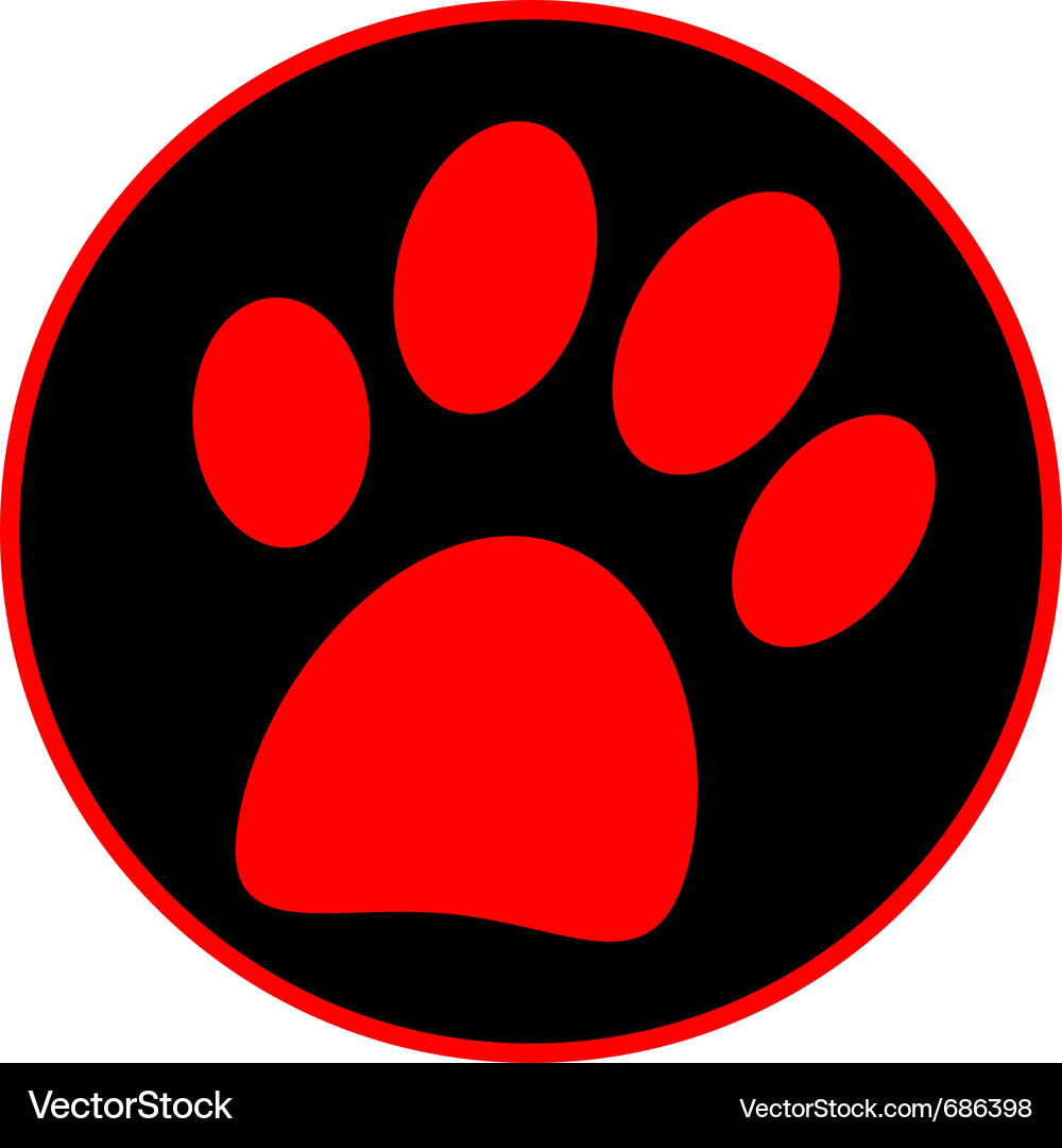 Paw Print Button Vector Image