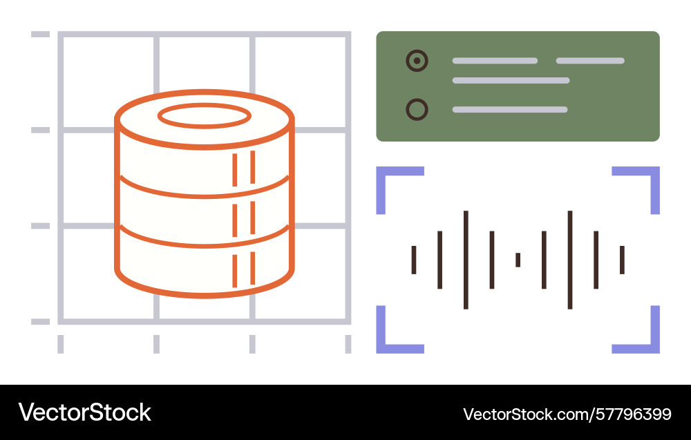 Data storage visualization and signal processing Data storage visualization and signal processing vector image