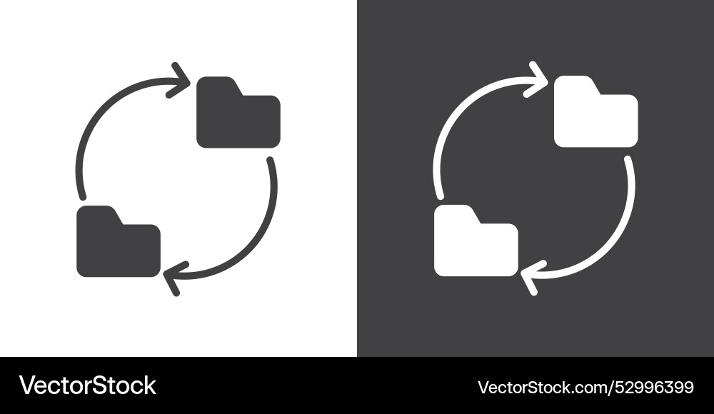Data synchronization icon flat set in black Data synchronization icon flat set in black vector image